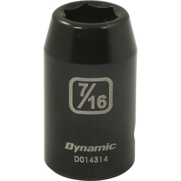 Dynamic 1/2" Drive Standard Socket, Black Phosphate, Tools 1/2" Drive 6 Point SAE, 7/16" Standard Length D014314 - main